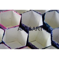 Poubelle en papier faite à la main de capacité de 5L, bloc à main, imprimé floral, poubelle de taille, poubelle décorative pour la maison, grossiste direct