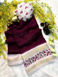 ผ้าส่าหรีลายมะละกอแบบใหม่สำหรับผู้หญิง เนื้อผ้านุ่ม น้ำหนักเบา เหมาะสำหรับงานแต่งงาน มีสินค้าพร้อมส่ง - Product Image 2