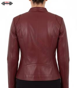 Chaqueta Bomber de Cuero de Primera Calidad Profesional al por Mayor 2025, para Mujer, Talla Grande, con Rayas, Ecológica, Impermeable y Transpirable - Product Image 2