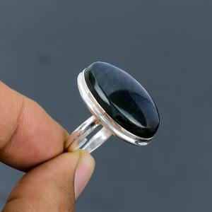 Anillo de bodas Sólido 925 Joyas de plata esterlina Fuego azul natural Labradorita Piedra preciosa Anillo hecho a mano 925 Sello Joyería de plata - Product Image 2