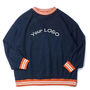 Sudaderas Negras Personalizadas de Primera Calidad para Hombre, Cuello Redondo con Ribete a Rayas Moradas, Sudaderas Unisex Casuales de Estilo Urbano para Invierno - Product Image 6