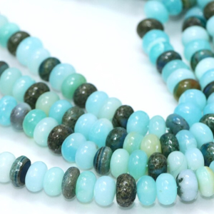 Cuentas Redondas de Ópalo Peruano: Piedra Preciosa Azul Cielo para la Elaboración de Joyas (7-9 mm) - Product Image 2