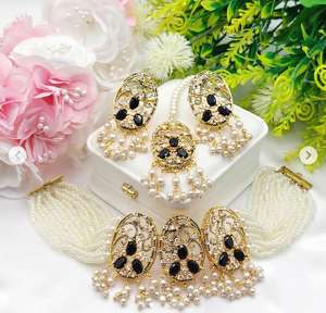 Ensemble de bijoux artisanaux indiens pakistanais pour mariage et fête porter à la main Afghani collier ras du cou Antique femmes ensembles de bijoux - Product Image 2