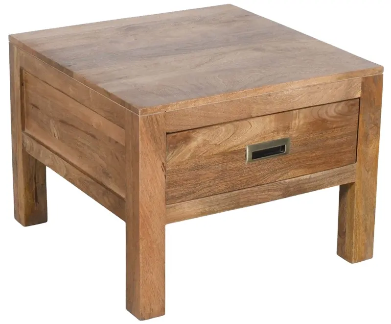 ठोस आम की लकड़ी का बेडसाइड। लकड़ी की बेडसाइड टेबल।
