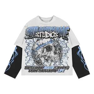 เสื้อยืดแขนยาวสองชั้นสำหรับผู้ชายเสื้อยืดสองชั้นสไตล์วินเทจ - Product Image 1