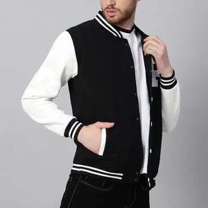 Chaqueta Varsity Bordada para Hombre, Fabricada Profesionalmente, de Lana/Poliéster, con Cuello Alto, Estilo Urbano, Venta al Por Mayor - Product Image 4