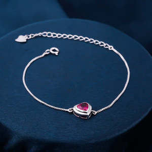 Vente chaude 925 Sterling Silver Minimaliste Couvert Coeur CZ Bracelet Bijoux De Mode pour Femmes et Filles Meilleurs Bracelets Moissanite - Product Image 1