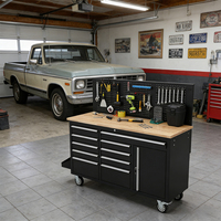 Banc de travail mobile pour garage et bureau, 10 tiroirs, armoire à outils roulante avec prises électriques