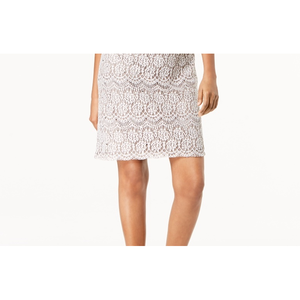 Abito tubino in pizzo beige da donna Jessica Howard, taglia 6 Petite - Product Image 3