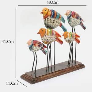 Métal multicolore Oni Cluster Bird Tabletop Home Decor Installation facile - Product Image 2