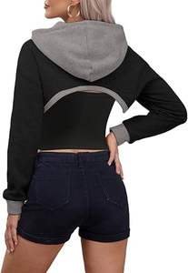 Sweat à capuche court d'hiver pour femmes à la mode 2025 | Pull à logo avant personnalisé vêtements de sport en polaire respirante à séchage rapide pour les acheteurs en gros - Product Image 5