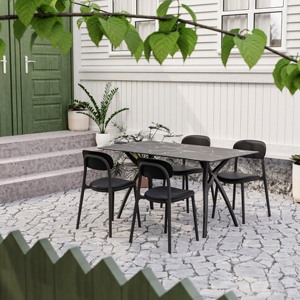 Chaise de salle à manger empilable contemporaine en plastique Tilia pour la maison, le bar et la cave à vin - Product Image 6