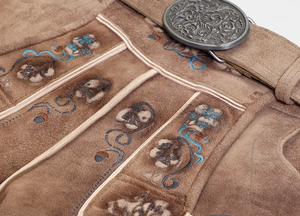 Pantalones clásicos de cuero de ante de cabra tradicional para hombre - Product Image 2