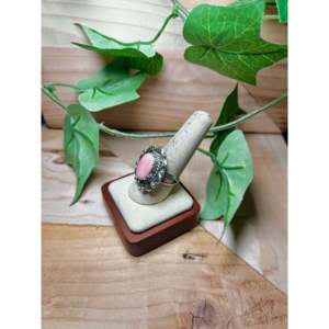 Larry Kaye <b>Adjustable</b> <b>Ring</b> Pink Conch & Sterling Silver Cluster Bezel Setting Inlay Technology Gift - Product Image 3