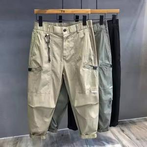 Pantalones cargo de camuflaje de algodón ligero para hombre, pantalones de chándal impermeables de entrenamiento táctico, pantalones planos de color para exteriores - Product Image 3