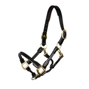 Licol de cheval personnalisé de qualité supérieure avec sangle en nylon souple et cuir PP Boucles de quincaillerie en acier et laiton Colliers de tête de cheval - Product Image 2