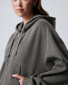 Sudadera Larga con Capucha para Mujer, Estilo Y2K, Tejida, con Cierre, 100% Algodón, con Parches Bordados y Adornos de Encaje - Product Image 3