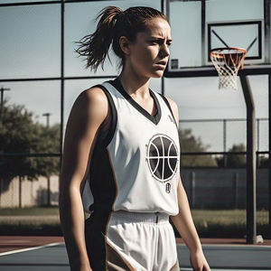 Chaleco deportivo con estampado de sublimación para mujer, chaleco deportivo sin mangas para baloncesto, Tops para mujer, chaleco de baloncesto con cuello en V de poliéster 100% - Product Image 5