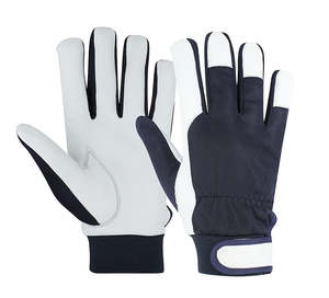 Gants d'assemblage en peau de chèvre avec doublure en polaire, bande élastique - Product Image 1
