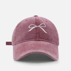 Gorra de béisbol bordada con lazo rojo de red a la moda unisex, gorra lavada de primavera y verano, la mejor y mejor calidad - Product Image 1