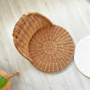 Respetuoso con el medio ambiente Caña de mimbre Ratán plegable Respaldo Asiento Silla de piso Ratán Natural Hecho a mano Silla de meditación Mimbre - Product Image 4