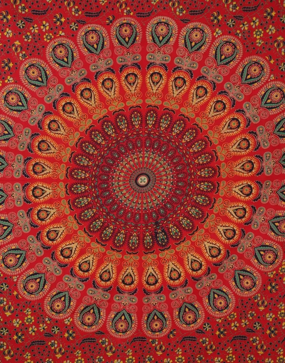 Tapiz indio de tamaño Queen para colgar en la pared, tapiz colgante de Mandala, colcha Bohemia