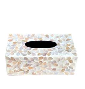 Qualité haut de gamme adaptée à la décoration de table, boîte à mouchoirs en nacre, serpillière en MDF avec forme florale pour le stockage du papier - Product Image 1