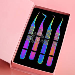 Eyelash Extension Tweezer Fiber Tip Straight Isolation Stainless Steel Easy Grip Lash Tweezers Professional - Product Image 1