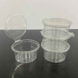 Modern style 2026 Factory 2oz 60ml <b>Food</b> Packaging Disposable <b>PET</b> Plastic Container Sauce Cup With Hinged Lid take away camping - Product Image 3