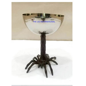 Tazón decorativo con diseño de forma de hoja chapado en oro con textura martillada pulida brillante, tazón de Metal de latón de acero inoxidable - Product Image 6