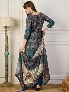 Embroidery Viscose Silk Straight <b>Kurta</b> With Pant Dupatta Sets - Product Image 6