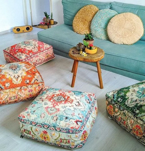 Stunning <b>Moroccan</b> <b>Cushion</b> <b>Cover</b> Pouf Beanbag Yoga Meditation <b>Cushion</b> Linen Connections Ottoman Footstool Home Decor Gift - Product Image 1