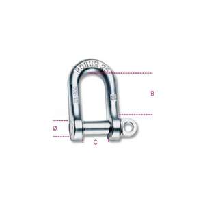 BETA-ROBUR Hot Forged Carbon Steel <b>Shackles</b> Large Dee Lifting Devices with Galvanized Finish in Blister Packaging - Product Image 1