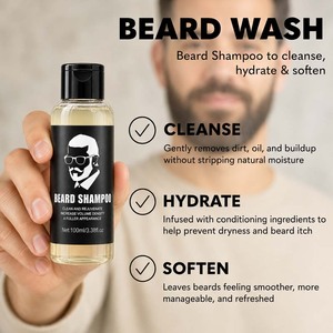 Kit de Soins de la Barbe 3 Pièces Marque Blanche avec Nettoyant, Huile de Croissance et Baume pour Hommes – Hydratant, Adoucissant, Trousse de Toilettage – Vente en Gros - Product Image 6