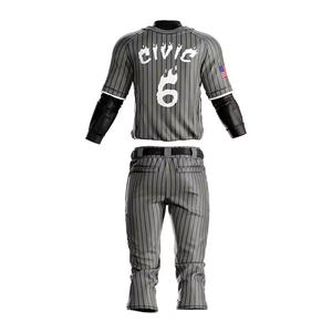 Vente en gros OEM uniformes de baseball 100% polyester pour hommes ensemble maillot et pantalon respirants design personnalisable pour les joueurs de softball - Product Image 3