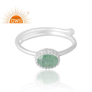 Hot Selling 925 Sterling Silver Natural <b>Green</b> Strawberry Quartz Gemstone Ring Custom <b>Jewelry</b> For Women Gift For Her - Product Image 3