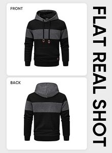 Women's Lightweight <b>Waffle</b> Knit Hooded Pullover Sweatshirt Long Sleeve Winter Solid Windproof Pocket ODM Fabric - Product Image 4