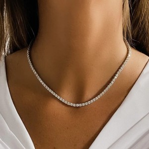 VVS Moissanite Bijoux Style Glacé Tennis Chaîne Fine Jewelry Hip Hop 925 Argent Diamant Tennis Chaîne Collier pour Hommes - Product Image 4