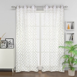 Rideau occultant prêt à poser à œillets, 100% coton tissé, tissu de bonne qualité, avec cordon décoratif, pour l'Europe, modèle 2026 - Product Image 1