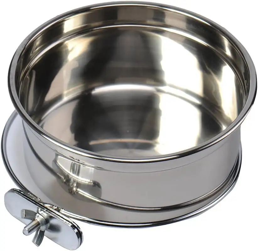 Premium Quality Sale Hanging Dog Bowl Stainless Steel Bird Parrot Food Water Bowls Bunny Feeder With Hook Pet Accessories