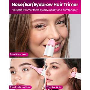 Tondeuse corporelle pour femme, usage humide et sec, chargement USB-C, avec 4 têtes, pour le corps, le bikini, le visage, les sourcils, le nez et les oreilles - Product Image 4