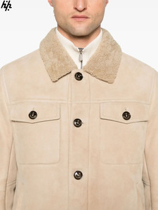 Chaqueta de Cuero Marrón Sofisticada con Cuello Alto, Diseño Moderno, Material Premium, Versátil, Transpirable y Resistente al Viento para Invierno - Product Image 5
