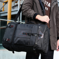 Sac à dos noir minimaliste Oxford Techwear avec fermeture éclair, 20-39L, sac de voyage étanche pour ordinateur portable de 17 pouces, multi-poches, décontracté, unisexe