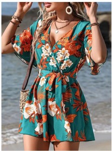 Vestido Mini de Algodón Hecho a Mano en India, Dulce y Natural, para Mujer, Elegante, con Estampado Floral, para Verano, Playa, Boda, Regalo para Novia - Product Image 2