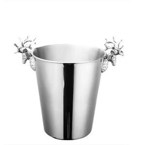 Seau à glace Refroidisseur de boissons Glace Champagne Argenterie en acier inoxydable Seau à glace Fournitures de barre décoratives de haute qualité Vente chaude - Product Image 2