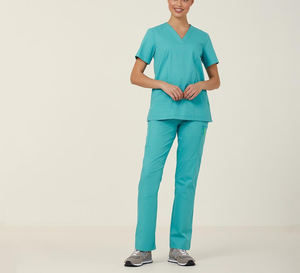 Conjuntos de Uniformes Médicos con Logotipo de Marca Personalizado, Tela Elástica en 4 Direcciones, Ropa de Hospital, Mezcla de Algodón/Poliéster, Conjuntos de Uniformes para Mujer - Product Image 1