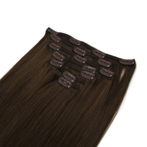 Extensiones de cabello humano K.SWIGS serie de color oscuro, de lujo, premium, con cutícula virgen, 7 piezas, 16 clips, de 12 a 28 pulgadas, lisas, con clip. - Product Image 2