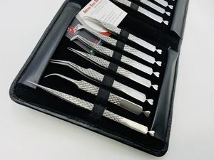 Pince à cils professionnelle finition miroir argenté pince à épiler d'extension de cils en acier inoxydable japonais durable - Product Image 4