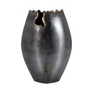 Round Shape <b>Gold</b> Plated Luxury Quality Metal <b>Floor</b> <b>Vase</b> Metal New Flower Pot Coastal Style Metal Flower <b>Vase</b> by decor Impex - Product Image 5