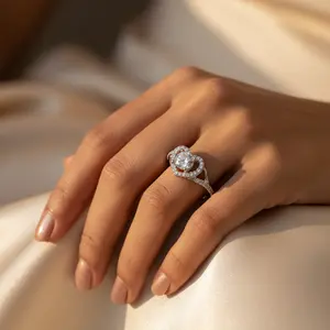 Bague en argent 925 pour femme avec zircone cubique, plaquée or rose réglable, incrustation en acier inoxydable, style hip-hop tendance - Product Image 3